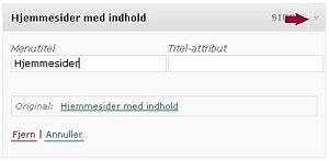 Tilpasse menu - ændre menutitel