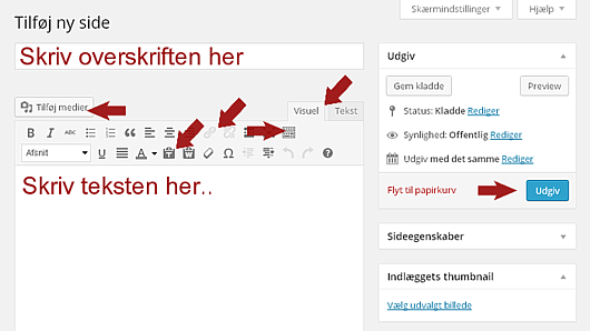 skærmfoto - WordPress side